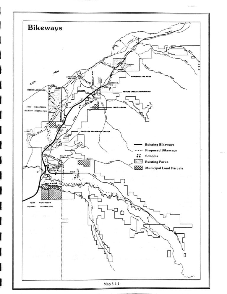 Trails Plan comment site (PublicInput): the 1985 bikeways map