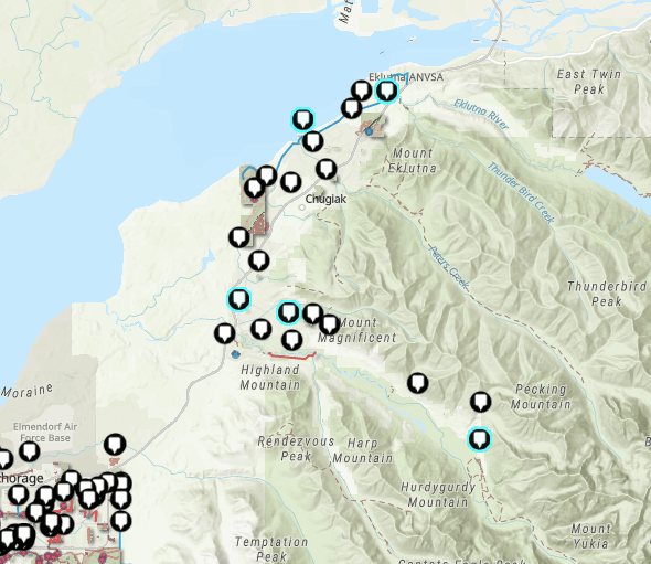 Trails Plan comment site (PublicInput): map of proposed trail projects