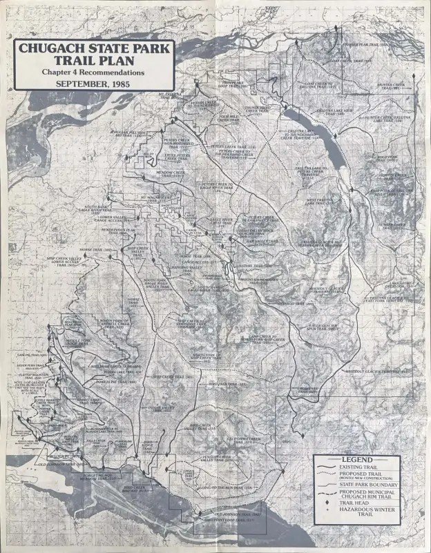 Chugach State Park Trail Map 1986